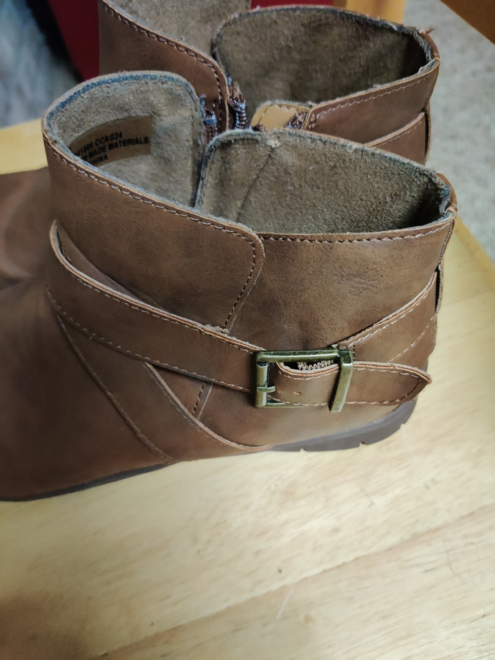 Boc Brown Ankle Booties with Side Buckle - Picture 6 of 9